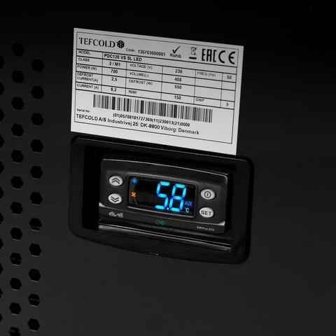 Vitrină frigorifică de impuls Tefcold PDC126 VS SL LED, neagră, 190 l