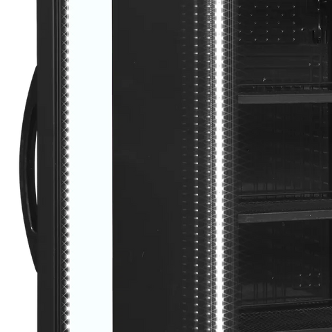 Frigider băuturi Tefcold CEV425 BLACK L/H, ușă cu deschidere pe stânga, 219 l