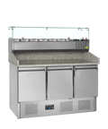 Masă frigorifică pentru pizza cu vitrină de ingrediente Tefcold PT1365 + GVC33-140, 368 l