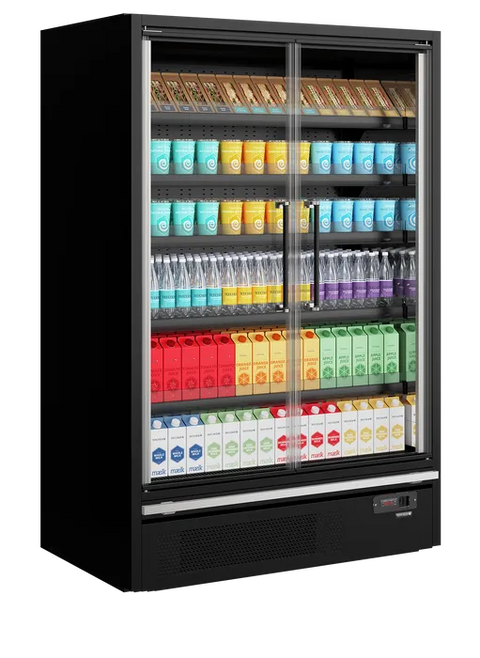 Vitrină frigorifică deschisă (multideck) de supermarket Tefcold Galaxy+ GP14FGD Maxi Black, 805 l