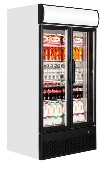 Vitrină frigorifică verticală cu 2 uși și panou luminos Tefcold FSC1000H, 524 l
