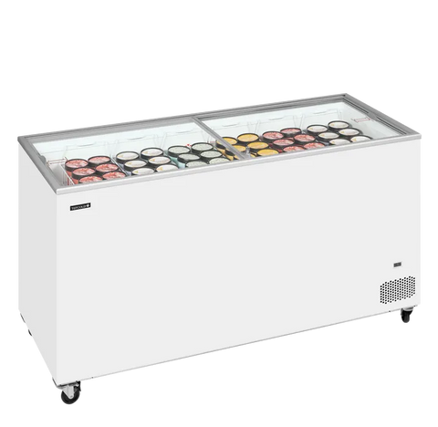 Ladă congelare pentru înghețată cu capace de sticlă Tefcold IC552SC, 486 l