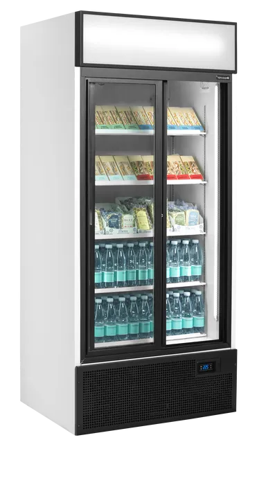 Vitrină frigorifică verticală cu 2 uși și panou luminos Tefcold FSC891S, 462 l