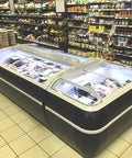 Ladă congelare de supermarket Tefcold TWIN 220B-F, neagră, 1255 l