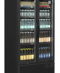 Vitrină frigorifică verticală cu 2 uși și panou luminos Tefcold FSC891H Black, neagră, 535 l