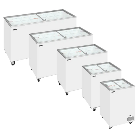 Ladă congelare pentru înghețată cu capace de sticlă Tefcold IC302SC, 255 l