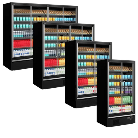 Vitrină frigorifică deschisă (multideck) de supermarket Tefcold Galaxy+ GP14FGD Black, 629 l