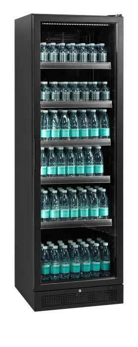 Vitrină frigorifică verticală Tefcold SCU1425H, neagră, 263 l