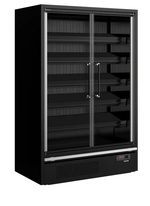 Vitrină frigorifică deschisă (multideck) de supermarket Tefcold Galaxy+ GP14FGD Black, 629 l