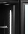 Vitrină frigorifică verticală cu 2 uși și panou luminos Tefcold FSC1200H BLACK, neagră, 645 l