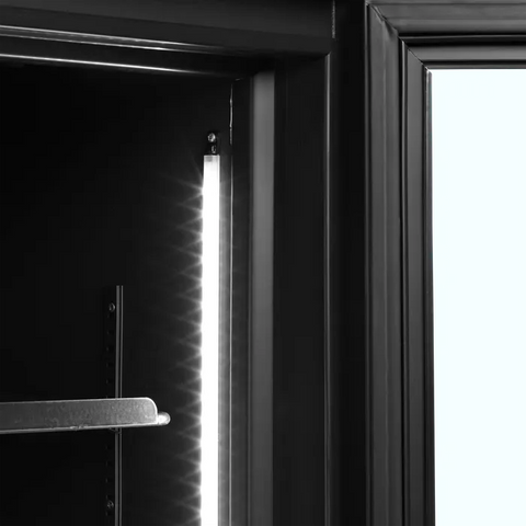 Vitrină frigorifică verticală cu 2 uși și panou luminos Tefcold FSC1000H BLACK, neagră, 524 l