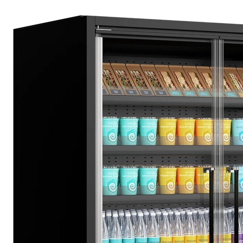 Vitrină frigorifică deschisă (multideck) de supermarket Tefcold Galaxy+ GP20FGD Black, 943 l