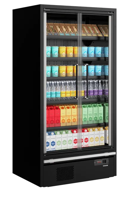 Vitrină frigorifică deschisă (multideck) de supermarket Tefcold Galaxy+ GP10FGD Maxi Black, 604 l