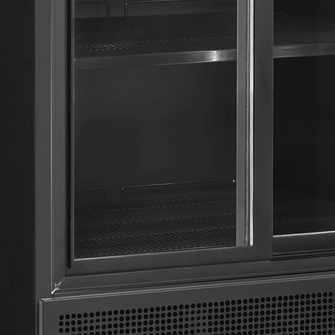 Vitrină frigorifică verticală cu 2 uși și panou luminos Tefcold FSC891S Black, neagră, 462 l