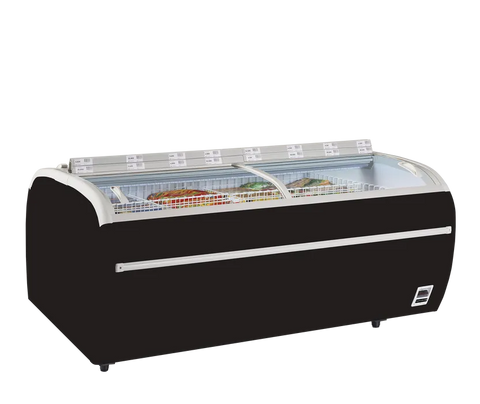Ladă frigorifică de supermarket refrigerare / congelare Tefcold TWIN 220B-CF, neagră, 1255 l