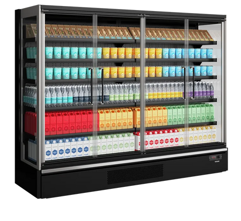 Vitrină frigorifică deschisă (multideck) de supermarket Tefcold Galaxy+ GP26FGD Black, 1258 l