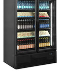 Vitrină frigorifică verticală cu 2 uși și panou luminos Tefcold FSC1200H BLACK, neagră, 645 l