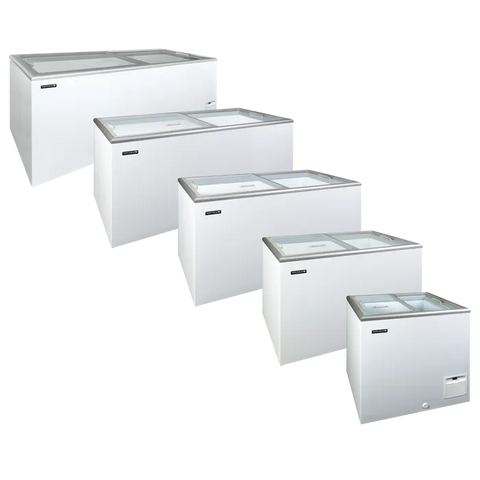 Ladă congelare pentru înghețată cu capace de sticlă Tefcold IDA200-W1, 163 l