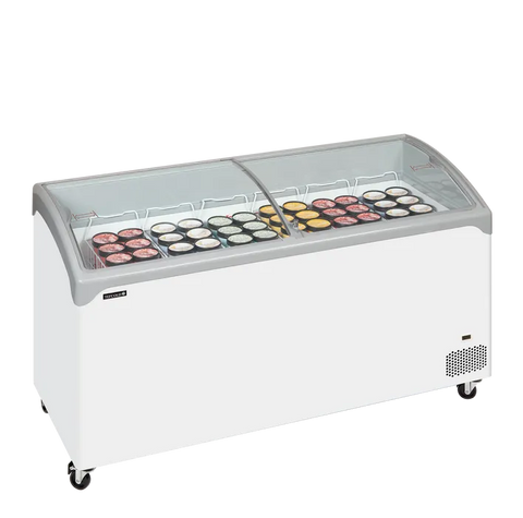 Ladă congelare pentru înghețată cu capace de sticlă Tefcold NIC502SCEB, 367 l