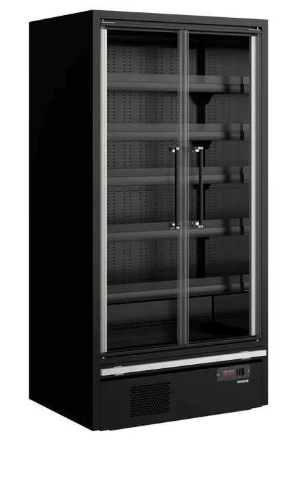 Vitrină frigorifică deschisă (multideck) de supermarket Tefcold Galaxy+ GP10FGD Black, 472 l