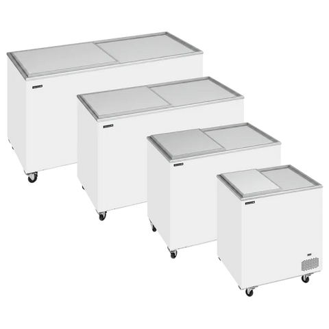 Ladă congelare pentru înghețată cu capace de sticlă Tefcold IC303SD, 254 l