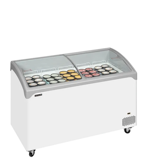 Ladă congelare pentru înghețată cu capace de sticlă Tefcold NIC402SCEB, 298 l