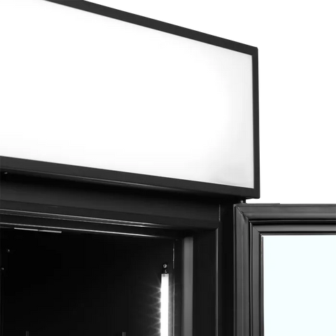 Vitrină frigorifică verticală cu 2 uși și panou luminos Tefcold FSC1200H BLACK, neagră, 645 l