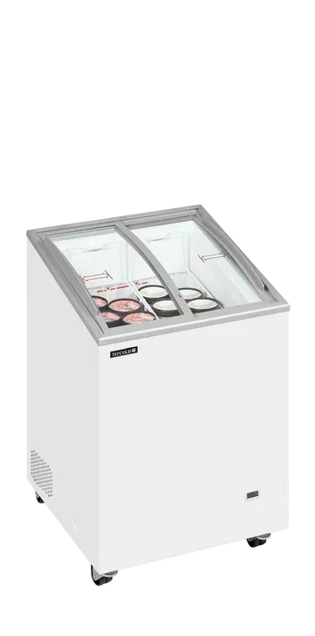 Ladă congelare pentru înghețată cu capace de sticlă Tefcold IC102SCEB, 85 l