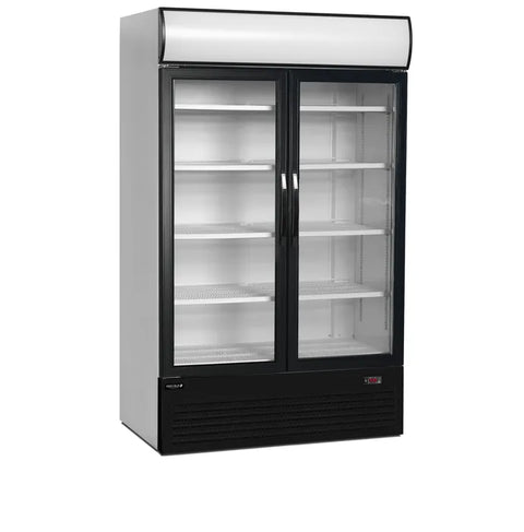 Vitrină frigorifică verticală cu 2 uși și panou luminos Tefcold FSC1200H, 645 l