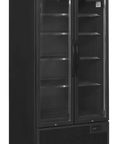 Vitrină frigorifică verticală cu 2 uși și panou luminos Tefcold FSC891H Black, neagră, 535 l