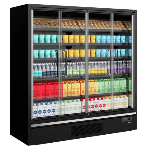 Vitrină frigorifică deschisă (multideck) de supermarket Tefcold Galaxy+ GP20FGD Maxi Black, 1208 l