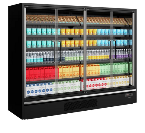Vitrină frigorifică deschisă (multideck) de supermarket Tefcold Galaxy+ GP26FGD Maxi Black, 1610 l