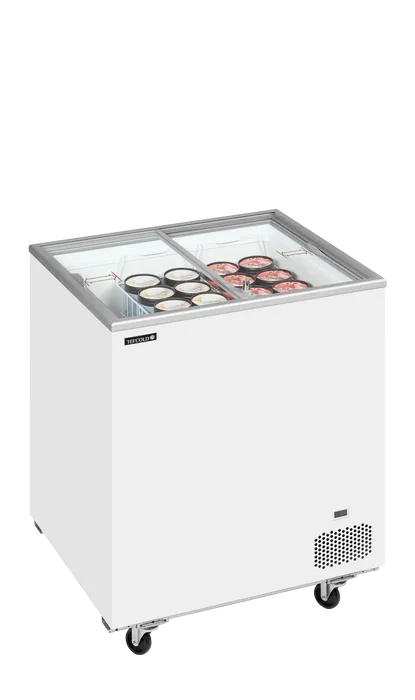 Ladă congelare pentru înghețată cu capace de sticlă Tefcold IC202SC, 155 l