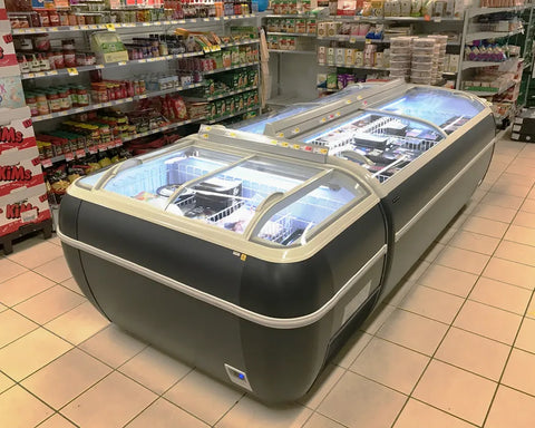 Ladă frigorifică de supermarket refrigerare / congelare Tefcold TWIN 220A-CF, antracit, 1255 l
