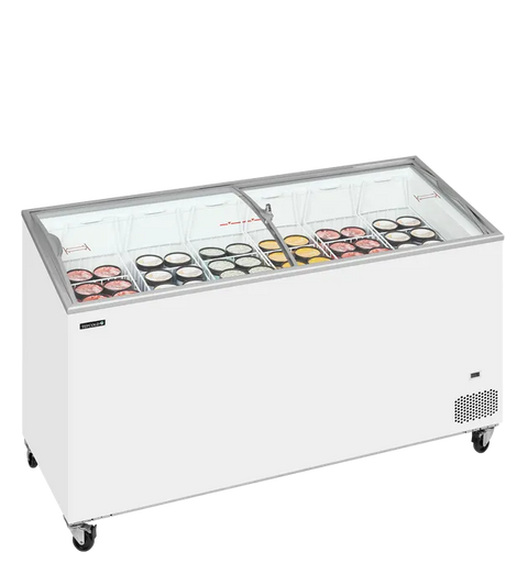Ladă congelare pentru înghețată cu capace de sticlă Tefcold IC502SCEB, 398 l