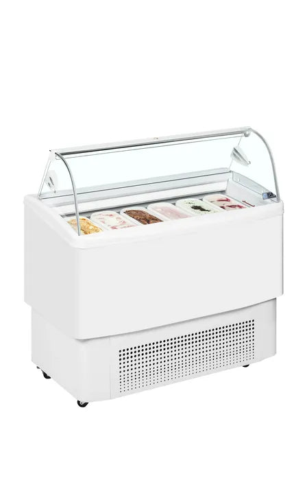 Vitrină ventilată de înghețată la cupă ISA FIJI 6, 1214 × 630 mm