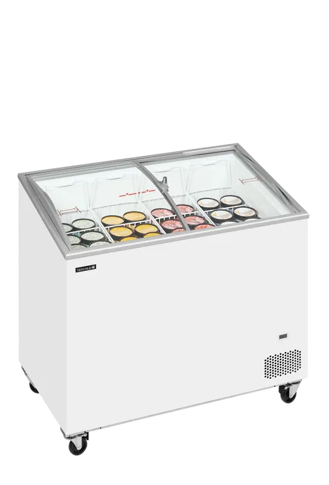 Ladă congelare pentru înghețată cu capace de sticlă Tefcold IC302SCEB, 230 l