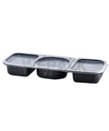 Caserolă meniu PP, 3 compartimente, H45 mm, cu capac, ambalaj catering