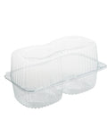 Caserolă PET transparentă pentru 2 savarine, 1700ml, cu capac atașat