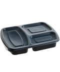 Caserolă meniu PP, 3 compartimente, H45, 50 buc/set