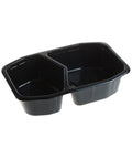 Caserolă meniu PP neagră, 2 compartimente, H50, set 50 buc