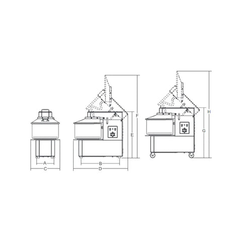 Dough mixer 17kg-21liters, removable bowl and folding head, single-phase - one speed, Hercules TA, Sirman