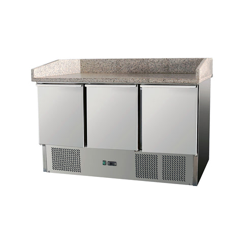 Masă pizza GN 1/1, inox, 3 uși cu blat granit, GMS903PZ, Bonner