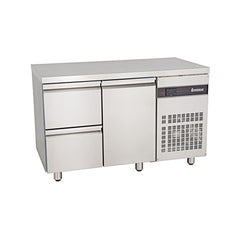 Masă rece cu 1 ușă, 2 sertare GN1/2, agregat lateral, finisaj inox, Linia 700, Inomak