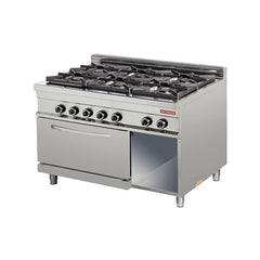 Mașină de gătit, GPL sau gaz, pe suport și cuptor electric, 6 arzătoare, Linia 900, Arisco
