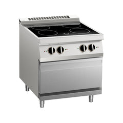 Mașină de gătit electrică cu 4 plite vitro ceramice, pe suport și cuptor, Linia 700, Silko