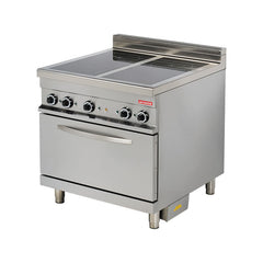Mașină de gătit electrică cu 4 plite vitro ceramice, pe suport și cuptor, Linia 900, Arisco