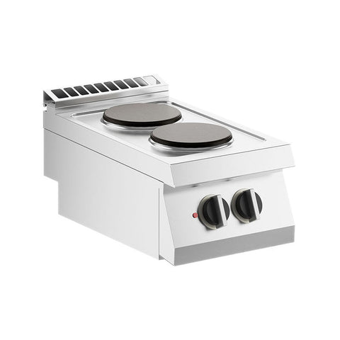 Mașină de gătit electrică de banc, 2 arzătoare rotunde, Linia 700, Silko