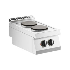Mașină de gătit electrică de banc, 2 arzătoare rotunde, Linia 700, Silko