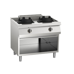 Mașină de gătit wok, pe gaz, pe suport deschis, 2 arzătoare, Linia 900, Silko